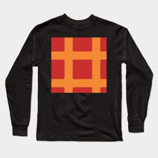 graphic mustard and red orange block pattern Long Sleeve T-Shirt